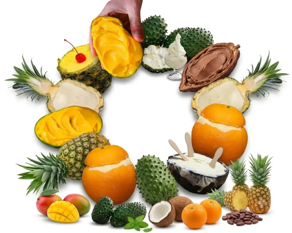 Helados de Frutas Artesanales en Cáscaras Naturales