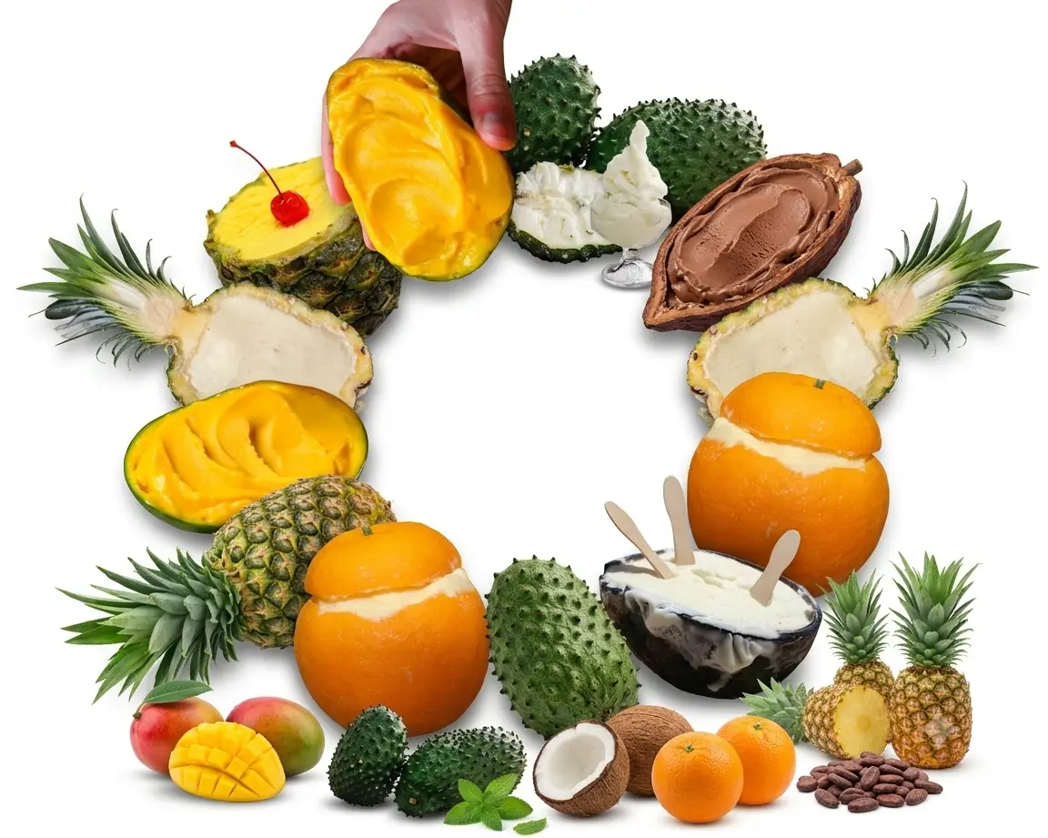 Helados de Frutas Artesanales en Cáscaras Naturales